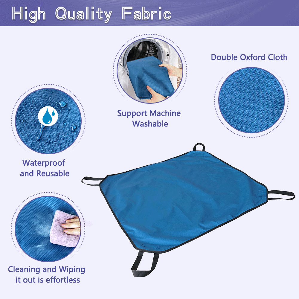 Transfer Board Slide Patient Lift Transfer Belts Lifting Seniors Disabled Positioning Pad Draw Sheet Hospital Bed Pads with Handles for Turning, Lifting & Repositioning (39" X 36")
