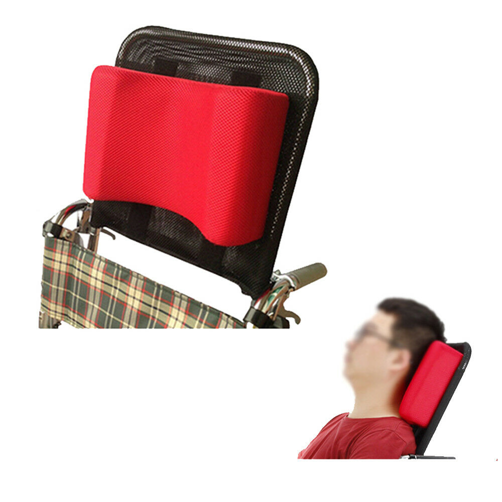 Neck Support Wheelchair Headrest Head Padding Portable Adjustable Cushion Red