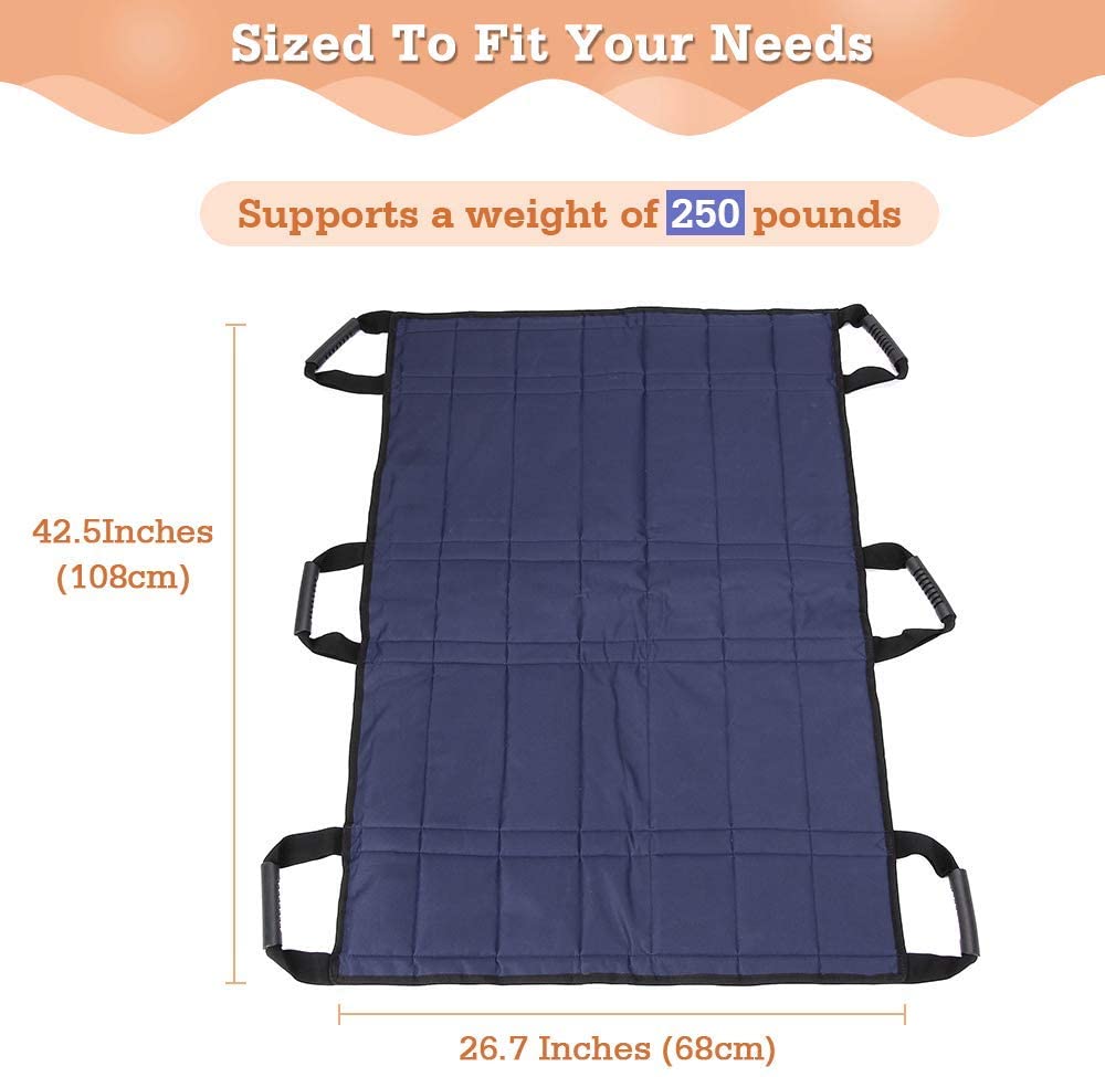 Transfer Belt Board Slide Bed Reinforced Handles Sling Patient Sheet for Lifting