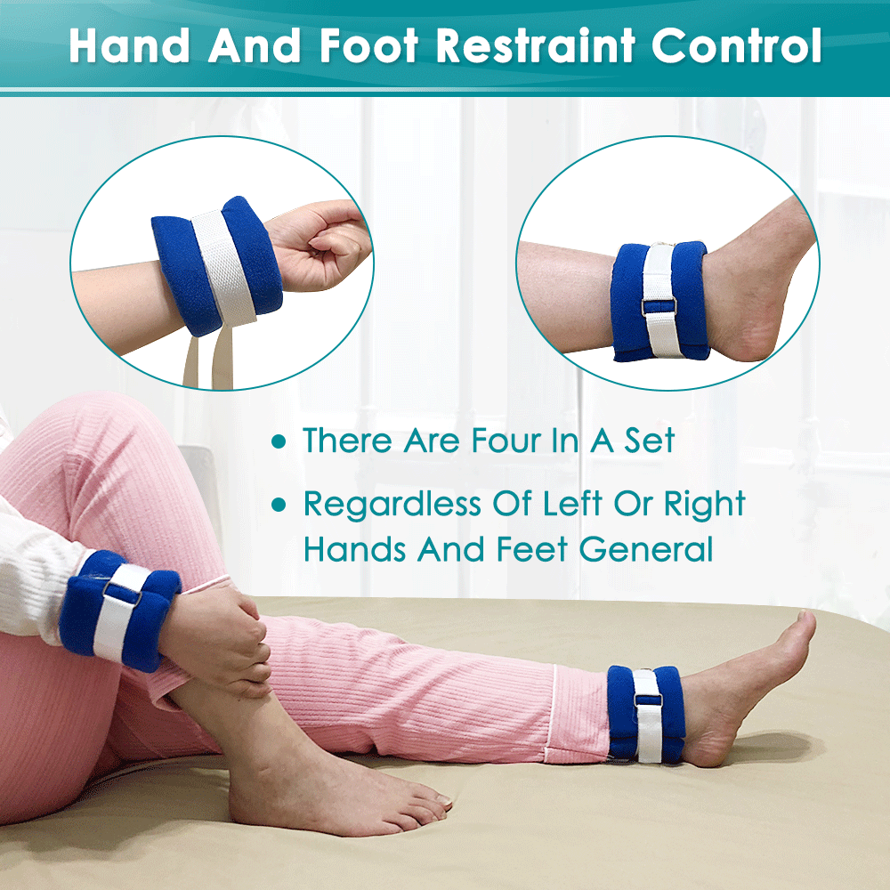 Limb Holders Medical Restraints Patient Hospital Bed for Hands Or Feet Universal(4 pcs)