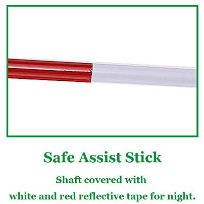 Folding Blind Walking Stick White Cane for The Blind Person Mobility Guide Cane Reflective Red - 49 inch Collapsible Aluminum Canes Equipment for Blind People and Vision Impaired