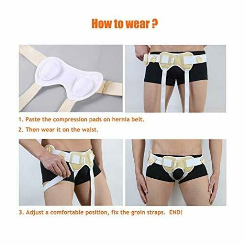 Inguinal Hernia Truss Belt for Men Single/Double Inguinal or Sports Hernia S