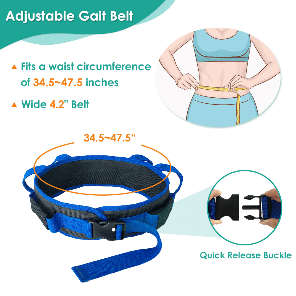 Gait Belt Patient Lift Transfer Board Slide Sling Transport Grip Belts