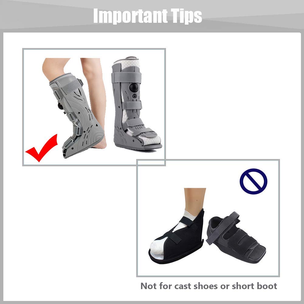 Medical Boot Cover Orthopedic Boot Brace Aircast Walking Boot Cover Waterproof Fracture Boot Cover Broken Leg Foot Weather Cover Tall Boot Protector Accessories (Black)