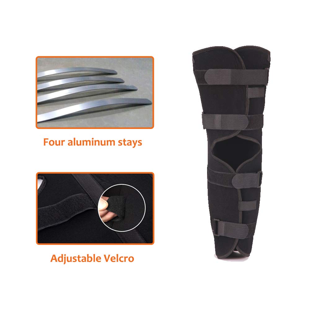 Knee Immobilizer Brace Straight Leg Splint Adjustable Tri-Panel Support L Size