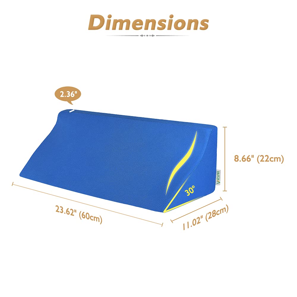 Wedge Pillow for Sleeping After Surgery Bed Foam Wedges Body Positioners Leg Elevation Incline Bolster 30 Degree Medical Triangle Positioning Pillow