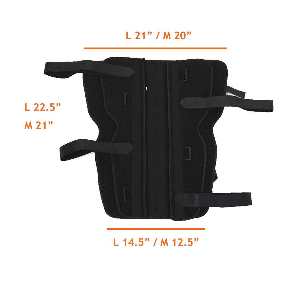 Knee Immobilizer Brace Straight Leg Splint Adjustable Tri-Panel Support L Size
