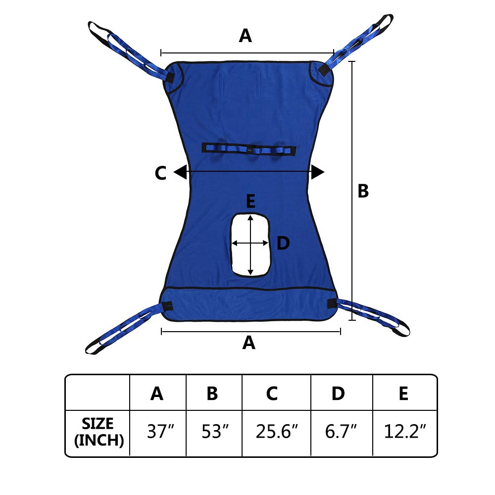 Patient Lift Toileting Sling Large Mesh Sling Home Use Electric Transfer Belt with Head Support