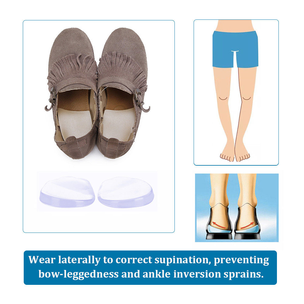Orthopedic Insoles Shoe Inserts & Lateral Heel Wedge Lift O/X Leg Silicone Pads