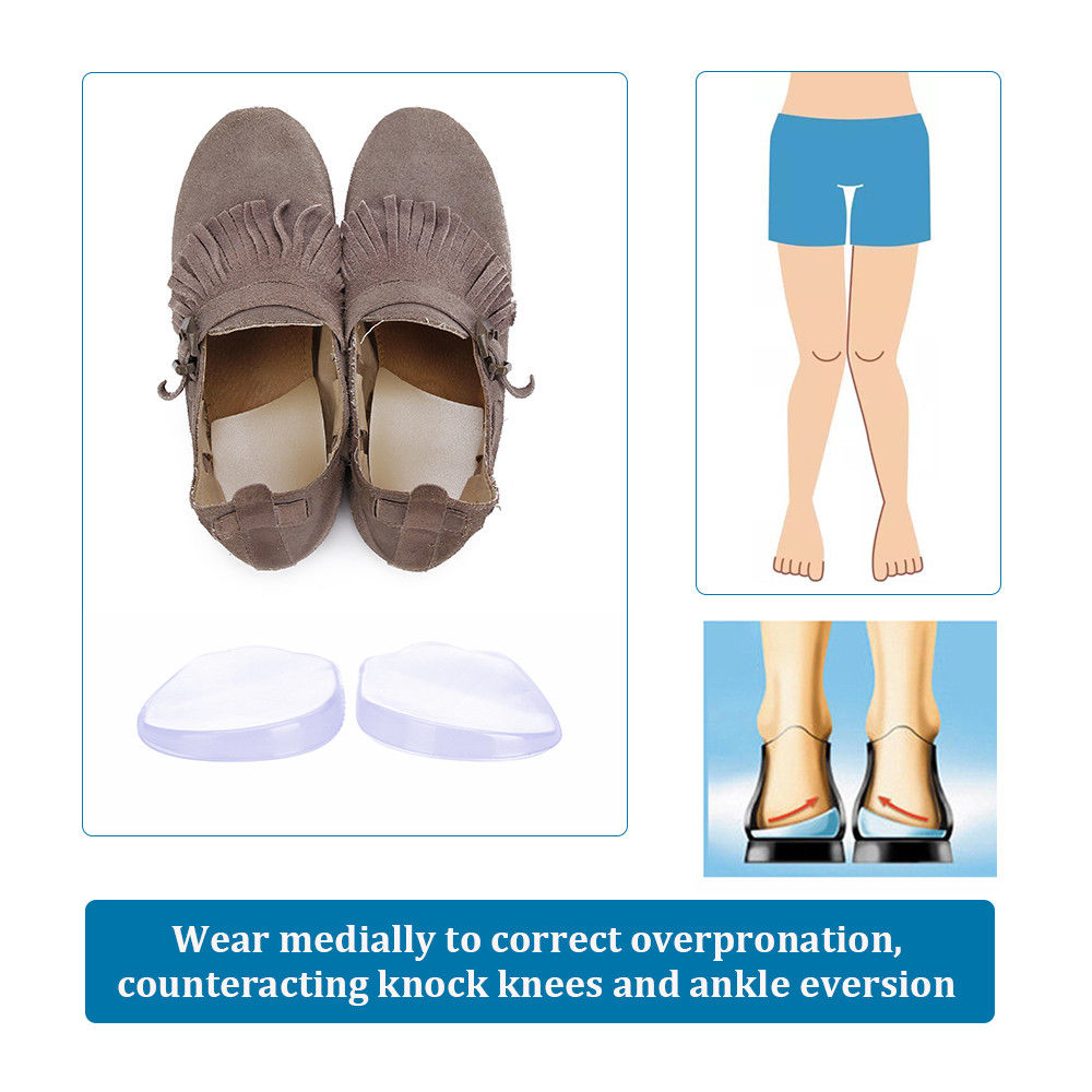 Orthopedic Insoles Shoe Inserts & Lateral Heel Wedge Lift O/X Leg Silicone Pads