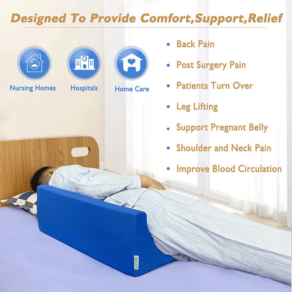 Wedge Pillow for Sleeping After Surgery Bed Foam Wedges Body Positioners Leg Elevation Incline Bolster 30 Degree Medical Triangle Positioning Pillow