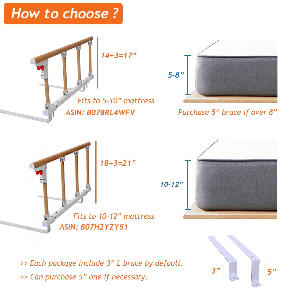 L Shape Accessories of Bed Rail Safety Guard Bed Assist Handle