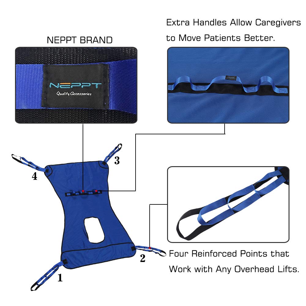 Patient Lift Toileting Sling Large Mesh Sling Home Use Electric Transfer Belt with Head Support