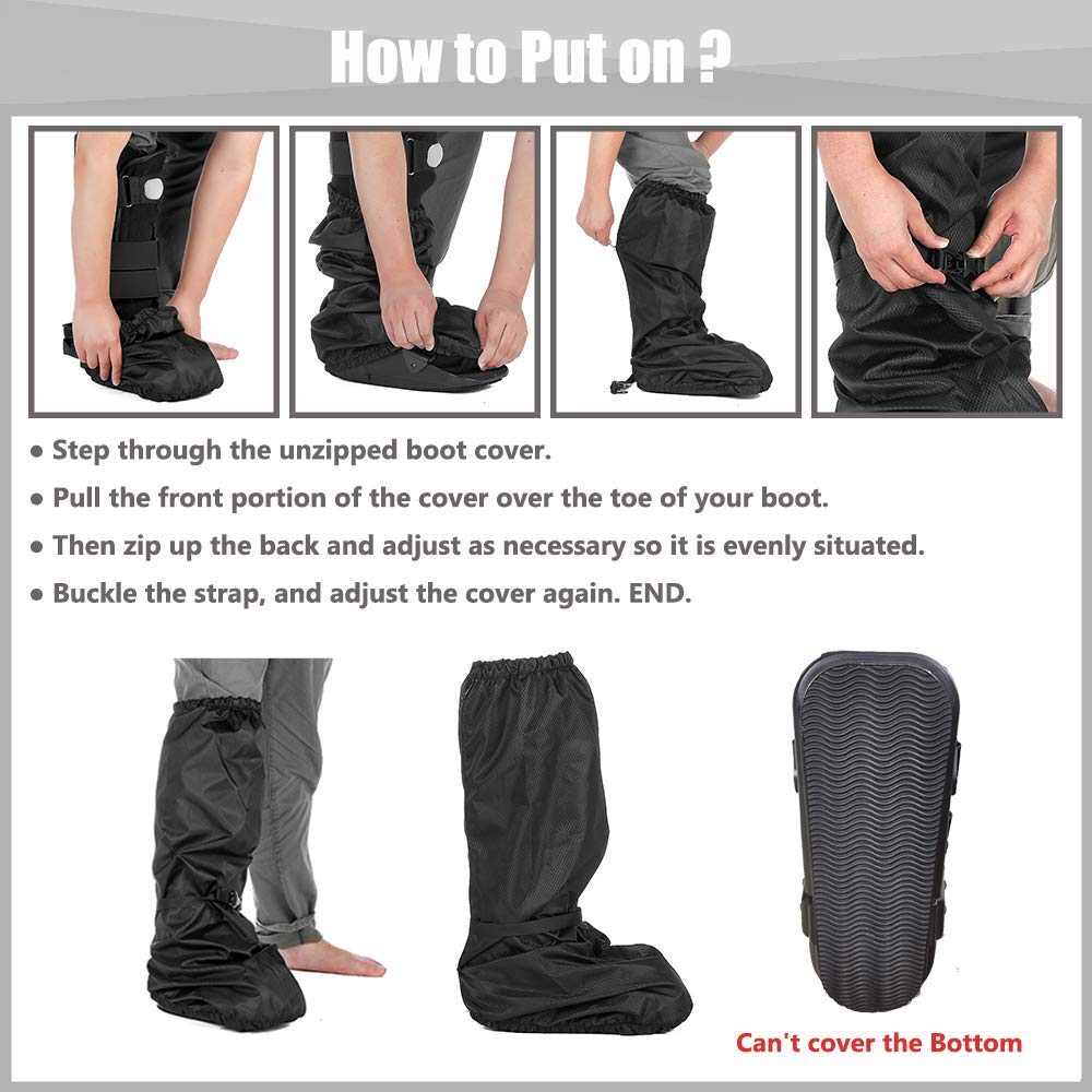Medical Boot Cover Orthopedic Boot Brace Aircast Walking Boot Cover Waterproof Fracture Boot Cover Broken Leg Foot Weather Cover Tall Boot Protector Accessories (Black)