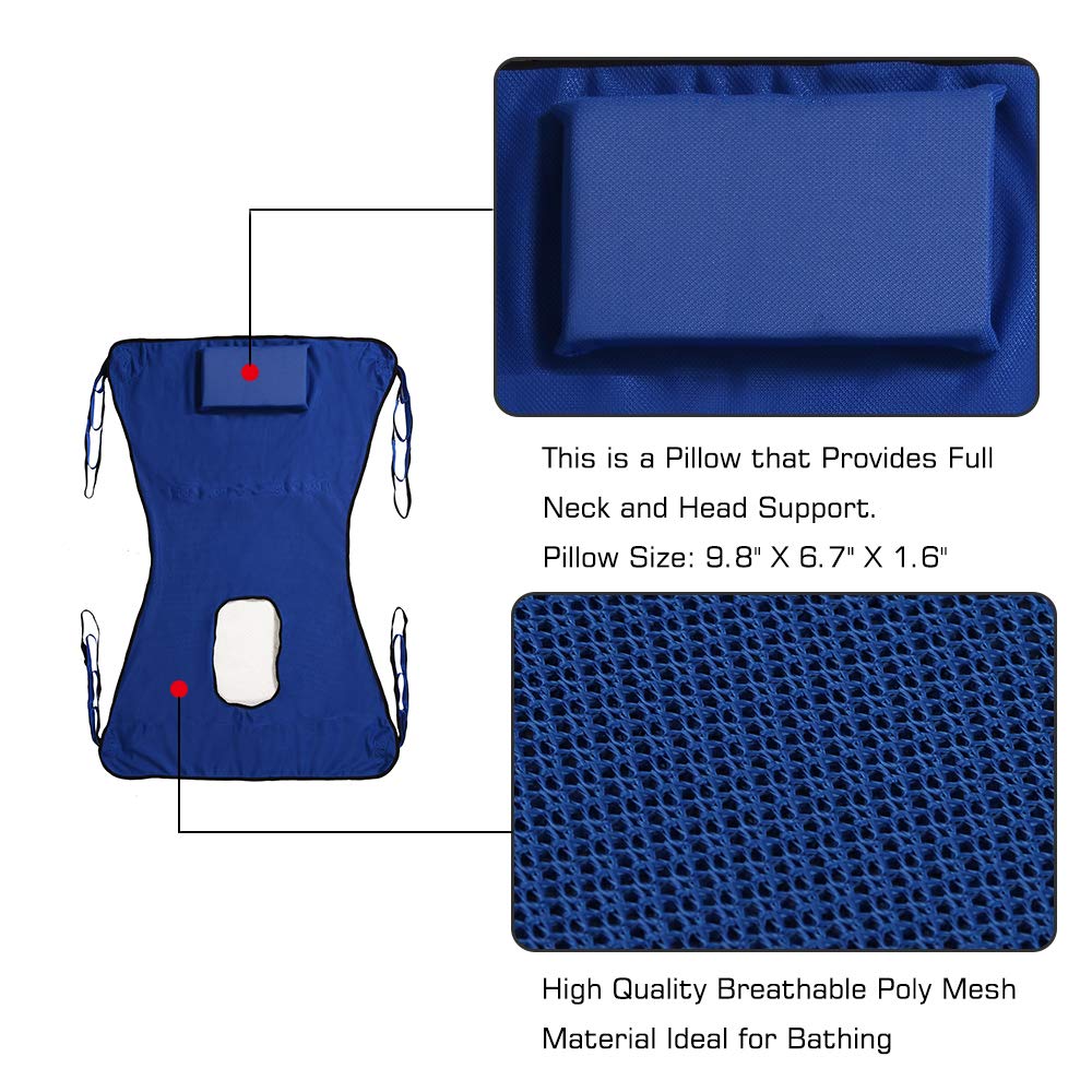 Patient Lift Toileting Sling Large Mesh Sling Home Use Electric Transfer Belt with Head Support