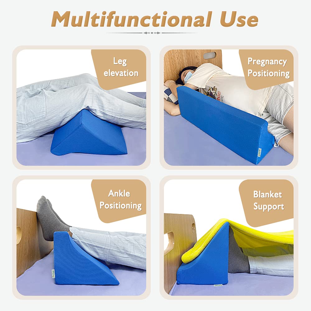 Wedge Pillow for Sleeping After Surgery Bed Foam Wedges Body Positioners Leg Elevation Incline Bolster 30 Degree Medical Triangle Positioning Pillow