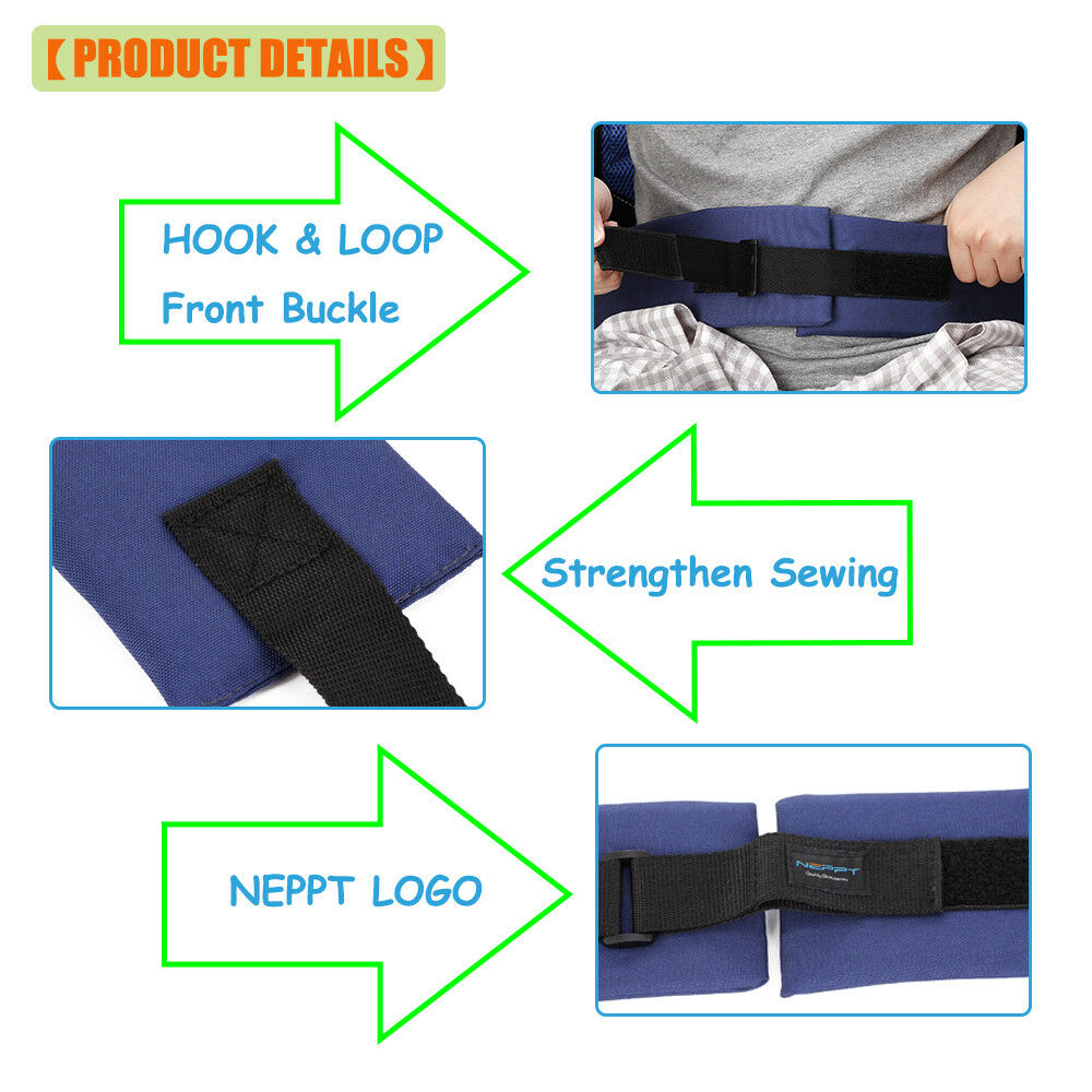 Wheelchair Seat Belt Cushion Harness Straps Safety Adjustable Front Latch Buckle