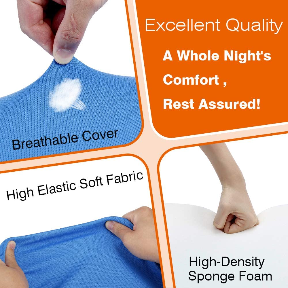 NEPPT Wedge Pillows for Sleeping Bed Gel Wedges Body Positioners 30 Degree Incline Wedge Pillow for Adults, Back Pain, Bed Sore Medical Foam Elevated Legs Bolster (Blue-Gel)
