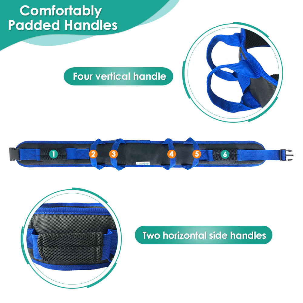 Gait Belt Patient Lift Transfer Board Slide Sling Transport Grip Belts