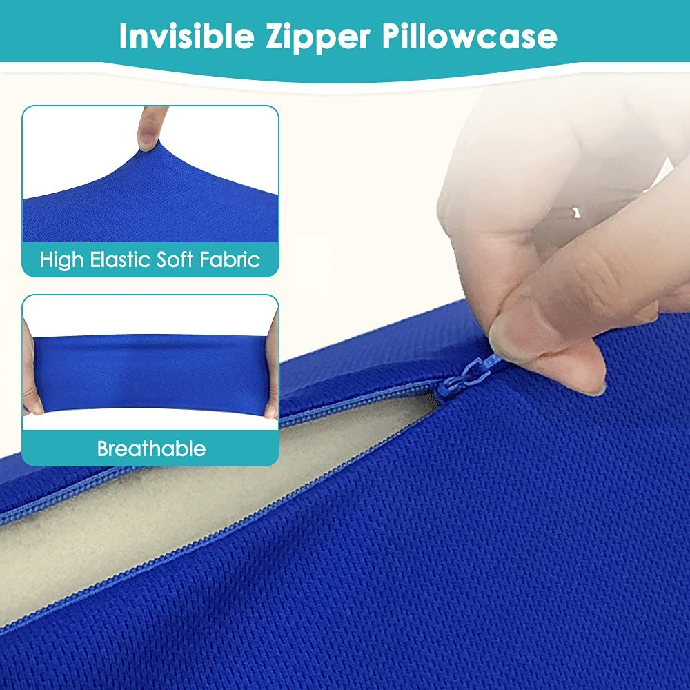 NEPPT Wedge Pillowcase Bed Wedge Pillow Cover with Zippers Only Suitable for R-Type Wedge Pillows - Comforts Hypoallergenic, Machine Washable Case Only (1 Replacement Cover)