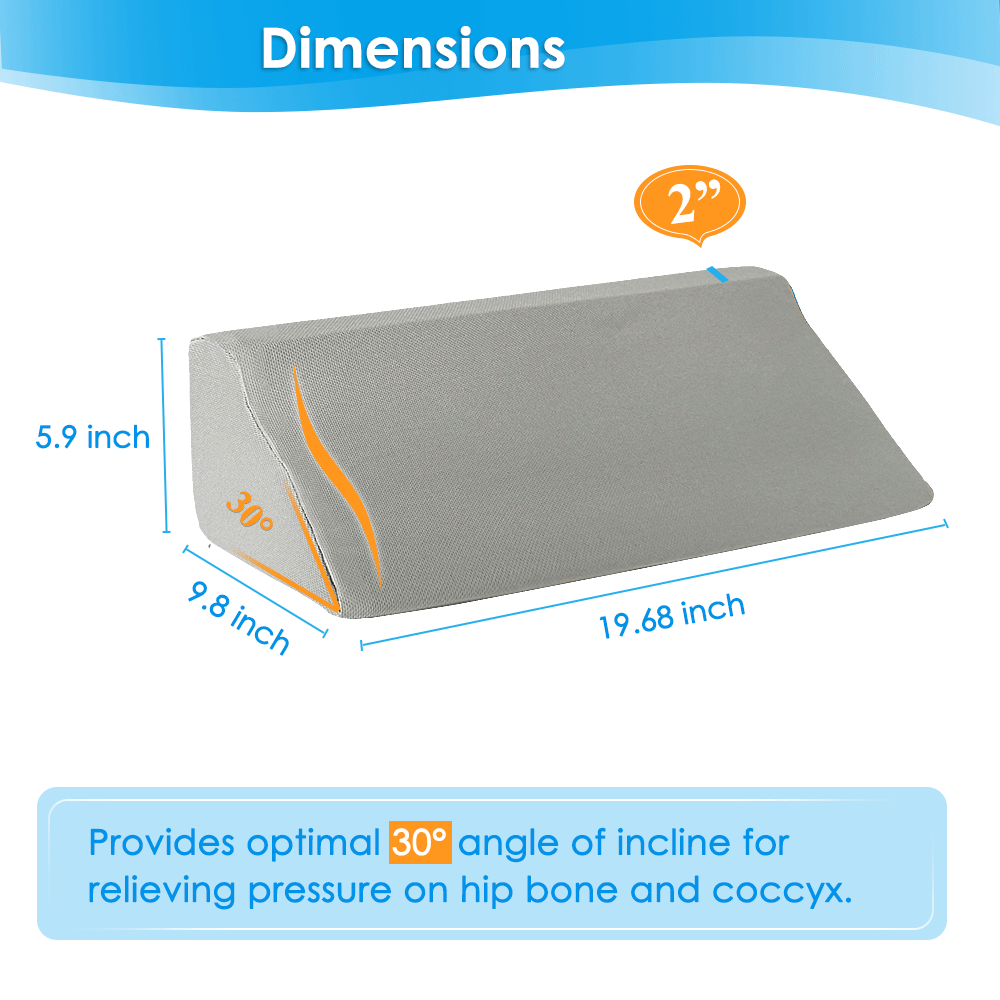dimenstions 30 degree angle incline pillow