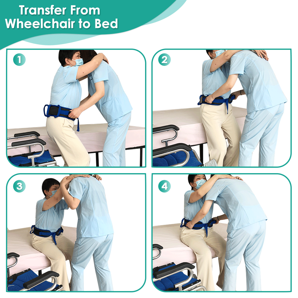 Gait Belt Patient Lift Transfer Board Slide Sling Transport Grip Belts