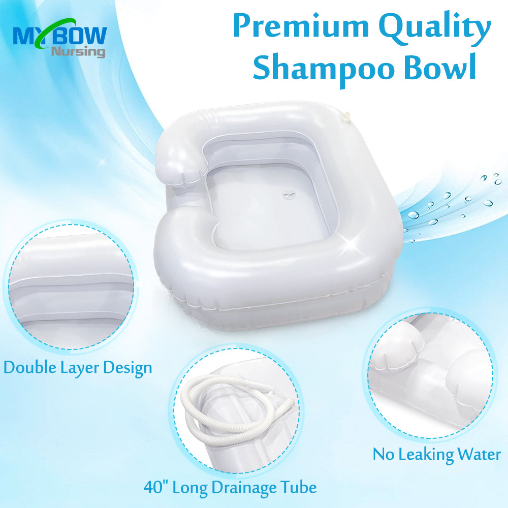 Inflatable Hair Washing Basin Shampoo Bowl for Bedridden Portable with Pump