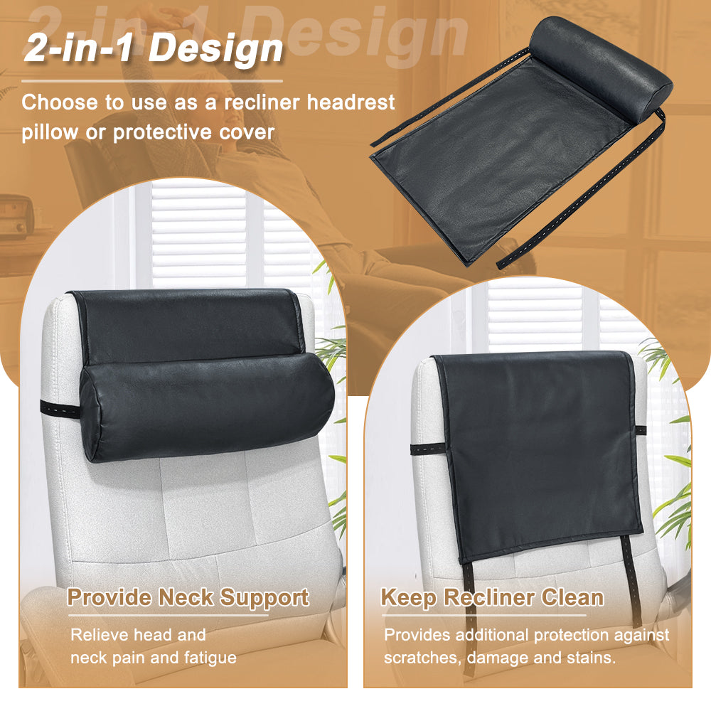 Recliner Pillows for Headrest Recliner Chair Head Pillow Neck Support Head Rest for Office Chair Couch Neck Reclining Pillow Leather Recliner Cushions Adjustable Head and Neck Pillow