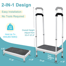 Load image into Gallery viewer, Step Stool with Handle for Elderly Medical Step Stools Seniors Handicap Safety Wide Platform Metal Step Ramp for Adults Foot Stool with Handle Fall Prevention Devices Stair Assist Helper (400 LBS)
