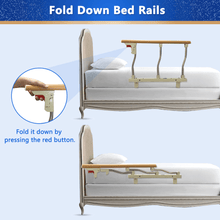 Load image into Gallery viewer, Bed Rail for Elderly Cane Rails for Adults Seniors Side Assist Bedrail Safety Guard Railing Grab Bar Half Bedside Handle Assist Collapsible Fall Prevention Bed Helper for Geriatric 1 PCS (27x16inch)
