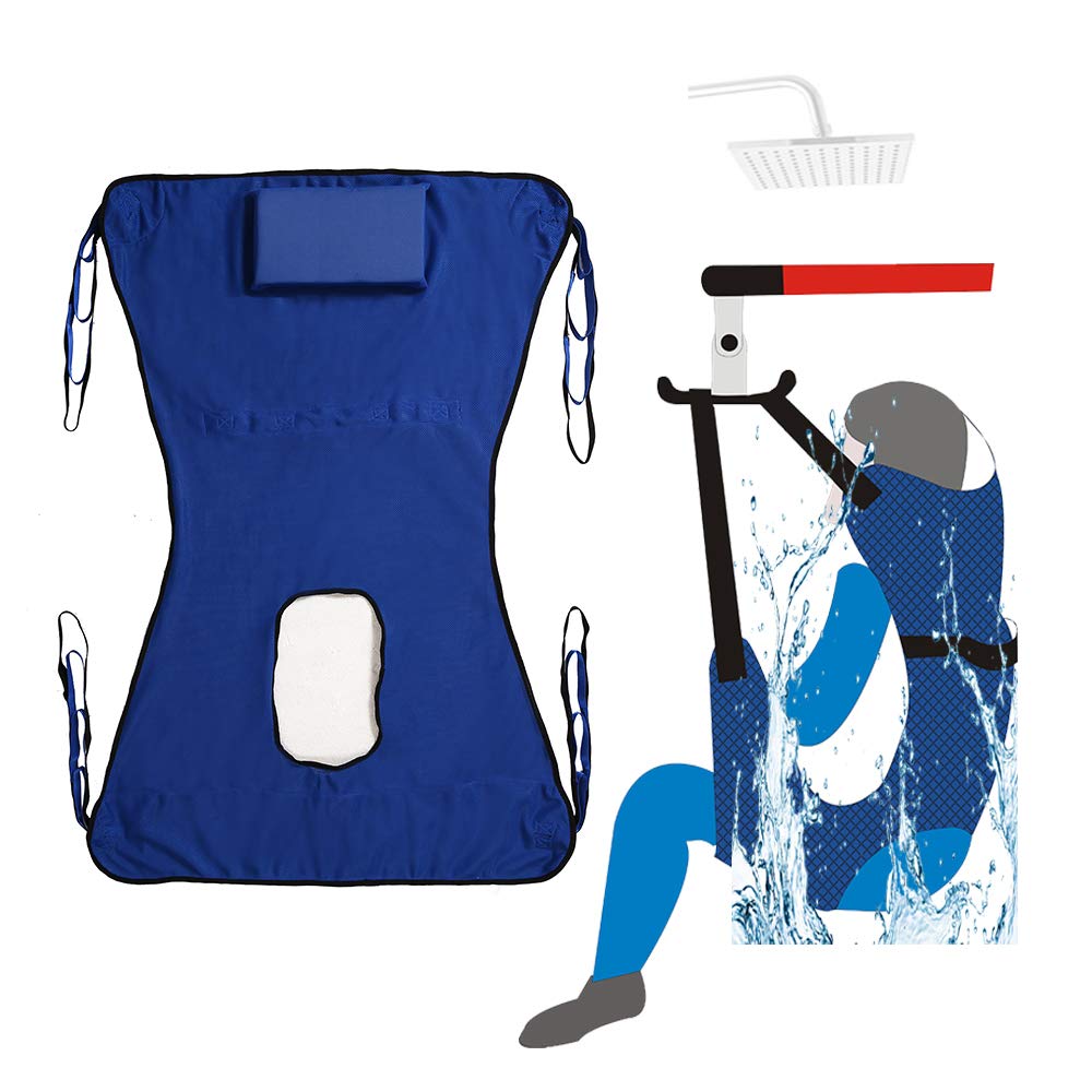 Patient Lift Toileting Sling Large Mesh Sling Home Use Electric Transfer Belt with Head Support