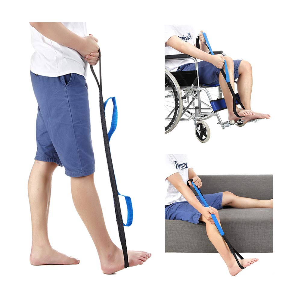 Leg Lifter Strap Rigid Foot Lifter & Hand Grip Therapy Bands Handicap Disability Aids