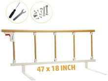 Cargar imagen en el visor de la galería, Bed Rails for Elderly Adults Seniors Assist Bar Bed Railing Cane Side Rail Guard Fall Prevention Handle Fold Down Hand Safety Rails (47×18 INCH)

