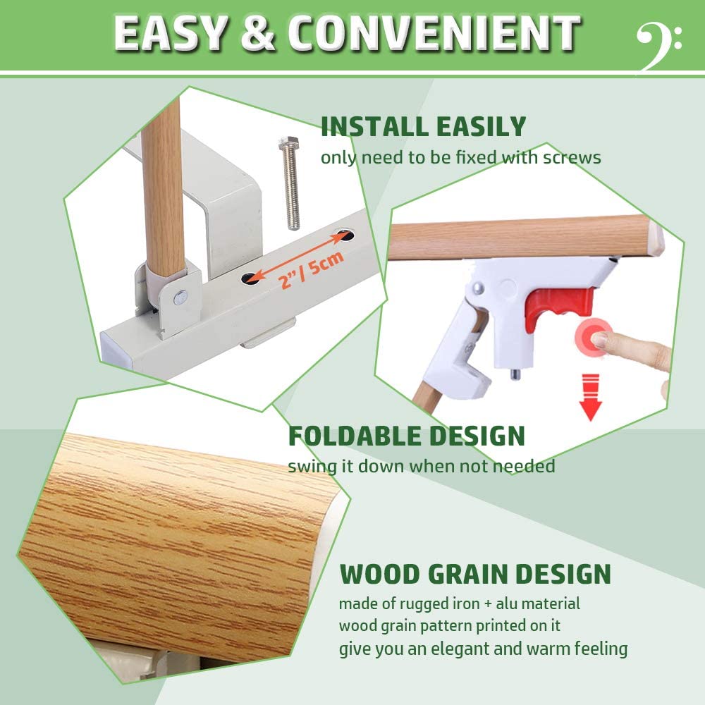 Bed Rails for Elderly Adults Seniors Assist Bar Bed Railing Cane Side Rail Guard Fall Prevention Handle Fold Down Hand Safety Rails (47×18 INCH)