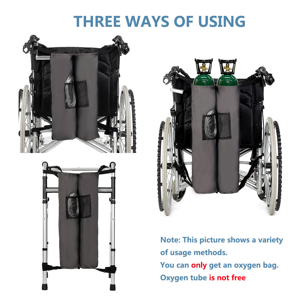 Oxygen Cylinder Bag Tank Backpack Holder Durable For Wheelchairs D & E Cylinders