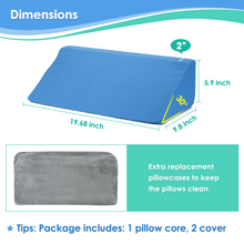 Cargar imagen en el visor de la galería, Wedge Pillows for Sleeping Foam Bed Wedges Body Positioners 30 Degree Incline Pillow for Adults, Side Sleeping, Back Pain, Medical Elevated Bolster Positioning Wedge (1 Pillow + 2 Cover)
